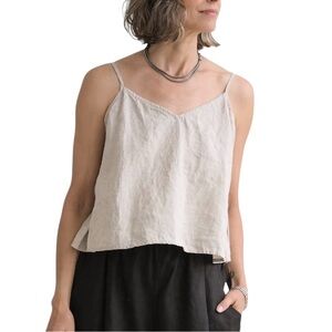 Maiwa linen sleeveless a-line lightweight top in oatmeal  L excellent condition